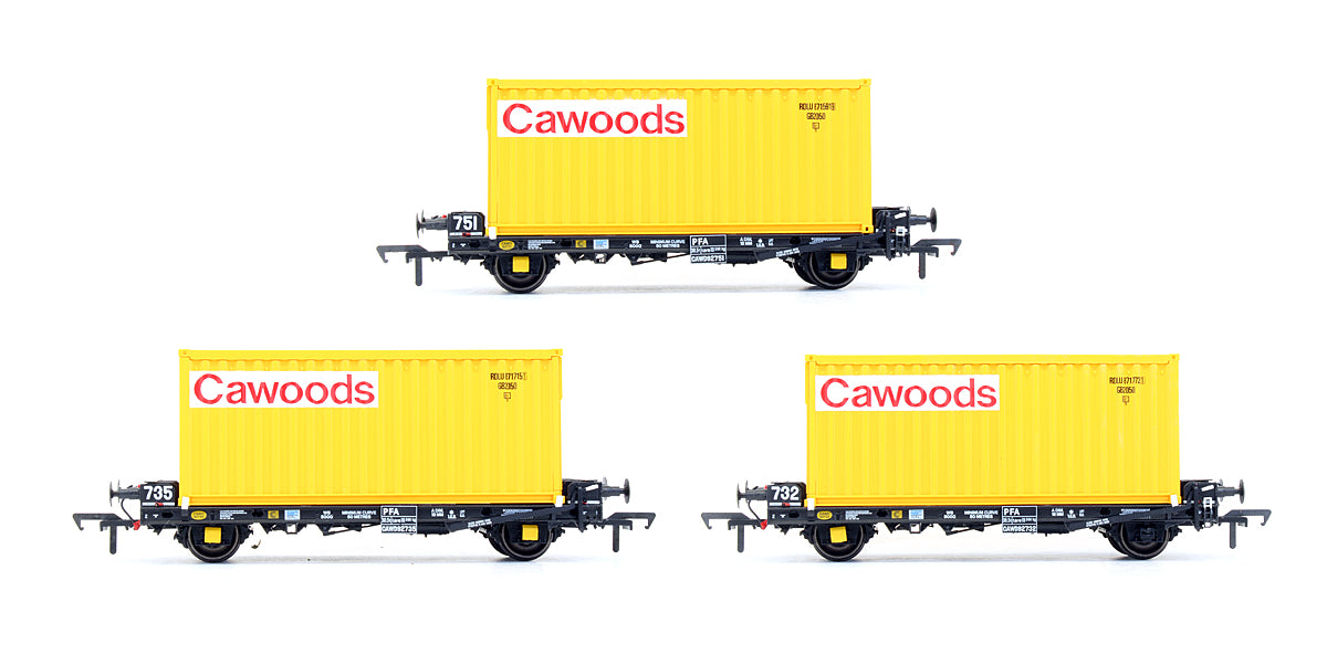 Pre-Owned Set of 3 PFA Container Wagons 'Cawoods Coal'
