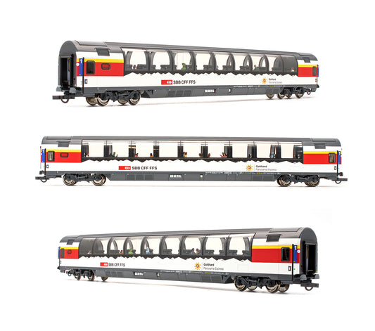 Pre-Owned 74081 Set Of 3 Gotthard Panorama Express SBB Coaches - Set 1