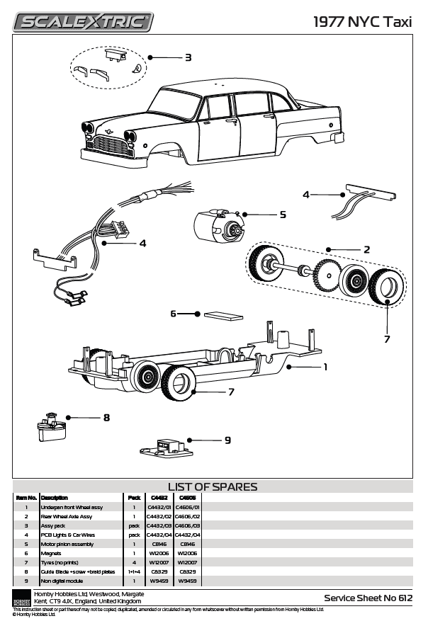 James Bond Checker Taxi Cab - Live And Let Die
