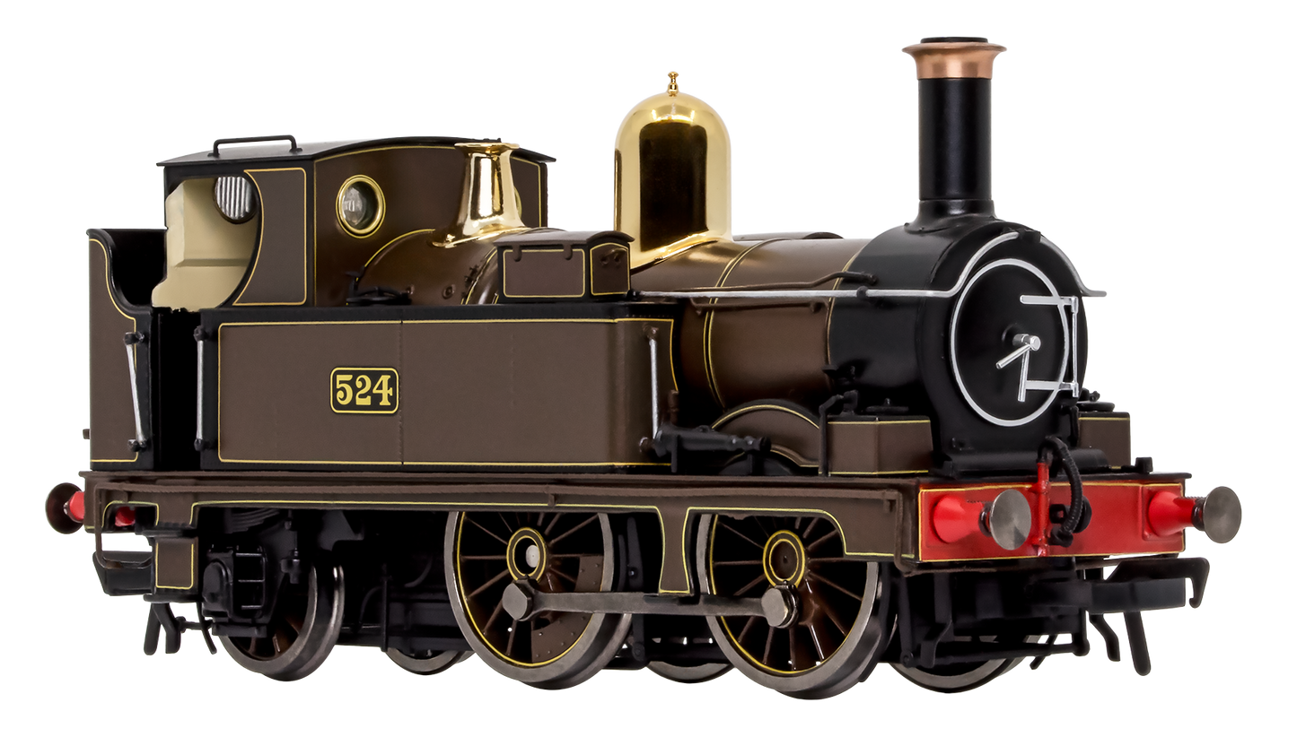 GWR 517 Class 0-4-2 524 Lined Chocolate Steam Locomotive - DCC Fitted