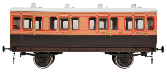 7P-020-350L Stroudley 4 Wheel LSWR suburban oil lit Composite 1231 - Light Bar Fitted