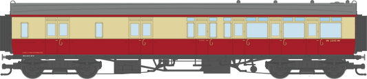 4P-021-605 GWR Corridor Toplight BR Crimson & Cream Brake Third RH W3565W