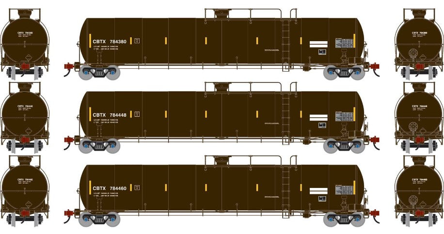 HO UTC 33K LPG Tank Car- Late, CBTX #784380/784448/784460 (3)