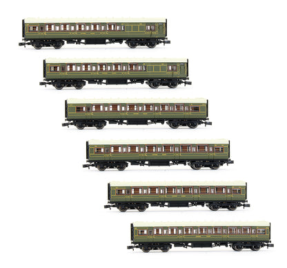 Pre-Owned Southern Maunsell High Window Lined Olive Green 6 Coach Set #456