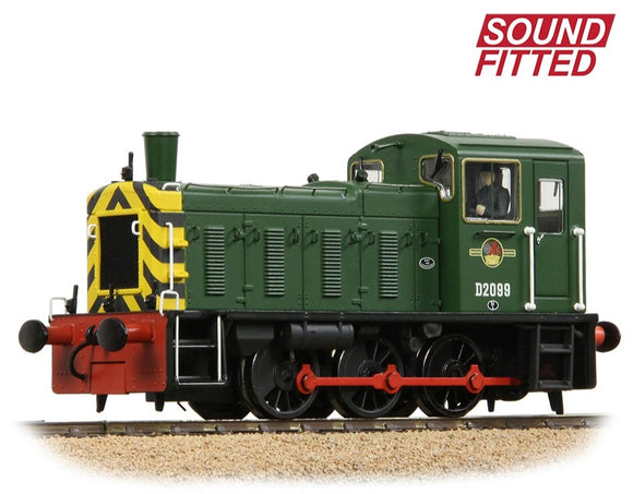 Class 03 D2099 BR Green (Wasp Stripes) Diesel Locomotive - DCC Sound & Weathered