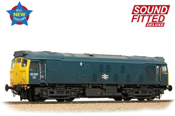 Class 25/1 25057 BR Blue Diesel Locomotive - DCC Sound Deluxe & Weathered