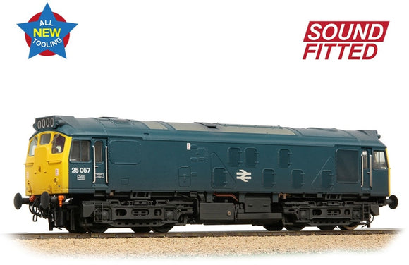Class 25/1 25057 BR Blue Diesel Locomotive - DCC Sound & Weathered