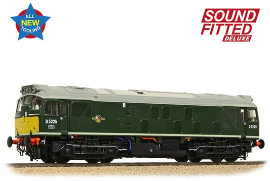 Class 25/1 D5225 BR Green (Small Yellow Panels) Diesel Locomotive - DCC Sound Deluxe