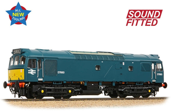 Class 25/3 D7660 BR Blue (Small Yellow Panels) Diesel Locomotive - DCC Sound