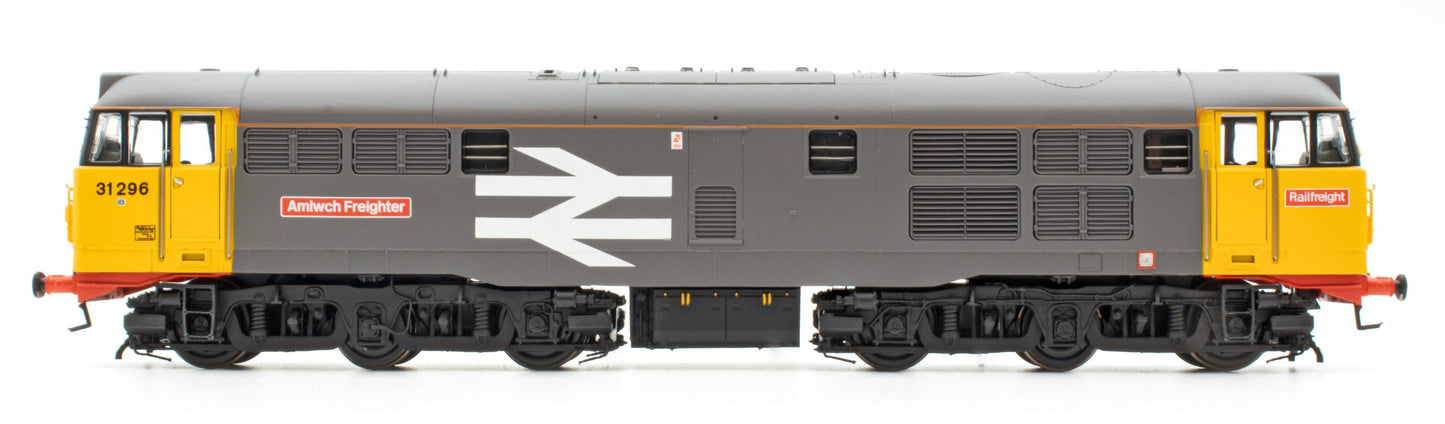 ACC3378 Class 31 31296 Railfreight Grey with Orange Cantrail Stripe 'Amlwch Freighter / Trên Nwyddau Amlwch' Diesel Locomotive