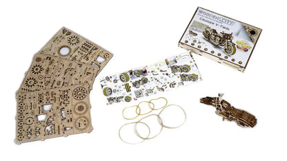 3D Wooden Motorbike Puzzle – Cruiser V-Twin