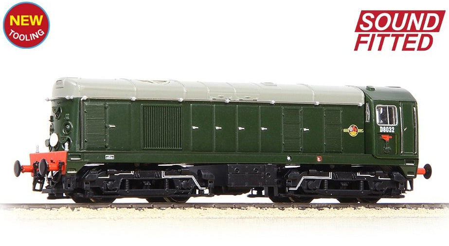 371-030ASF Class 20/0 Disc Headcode & Tablet Catcher D8032 BR Green (Late Crest) Diesel Locomotive - DCC Sound