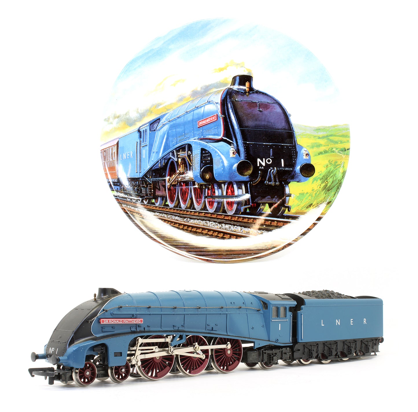 Pre-Owned R649 LNER 4-6-2 A4 'Sir Ronald Matthews' 1 Steam Locomotive Limited Edition With Royal Doulton Plate