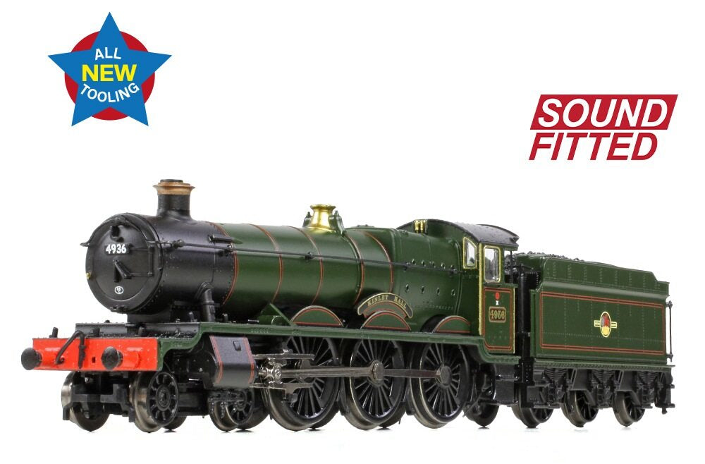 GWR 49XX 'Hall' 4936 'Kinlet Hall' BR Lined Green (Late Crest) Steam Locomotive - DCC Sound