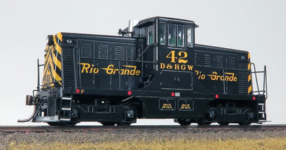 48011 HO GE 44 Tonner (DC/Silent): Rio Grande - Black & Yellow: #38