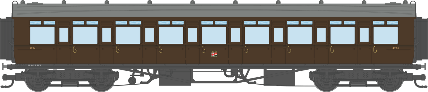 4P-021-401 GWR Corridor Toplight 1940 All Brown Twin Cities All Third 3943