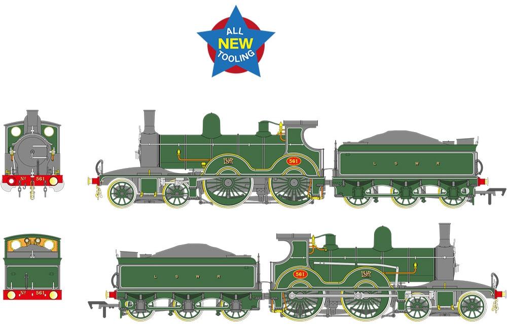 LSWR Adams T3 561 LSWR Adams Green Steam Locomotive