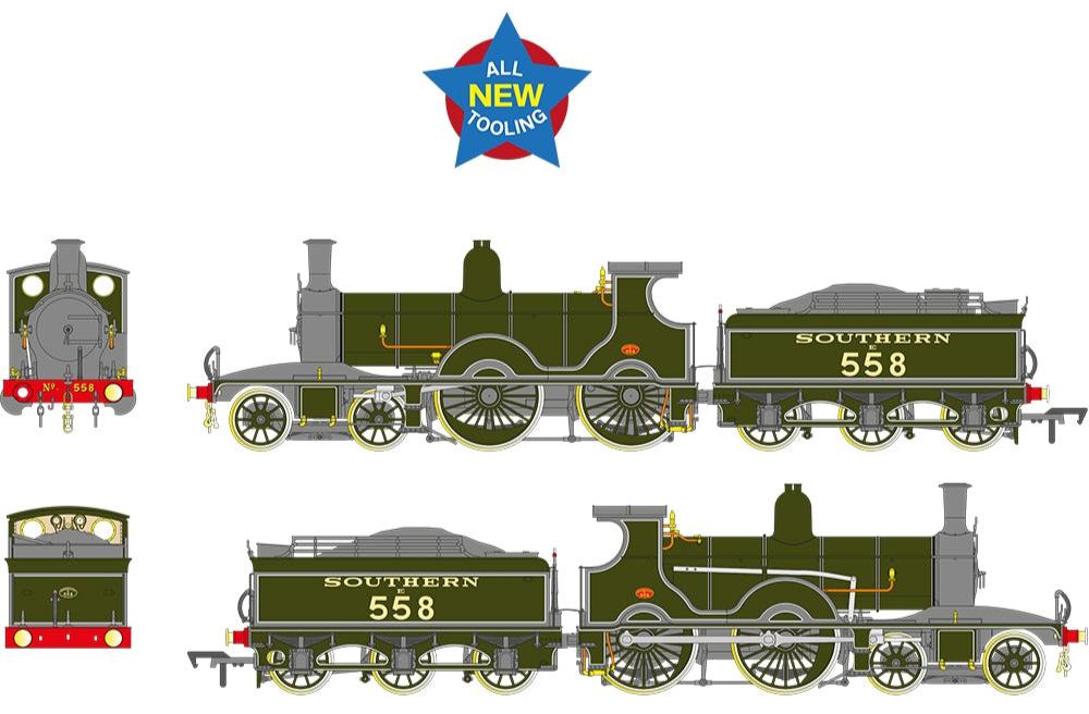 LSWR Adams T3 558 SR Lined Maunsell Green Steam Locomotive