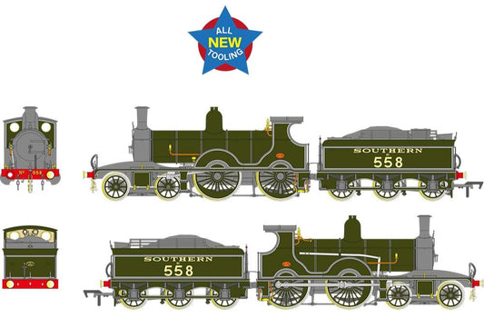 LSWR Adams T3 558 SR Lined Maunsell Green Steam Locomotive