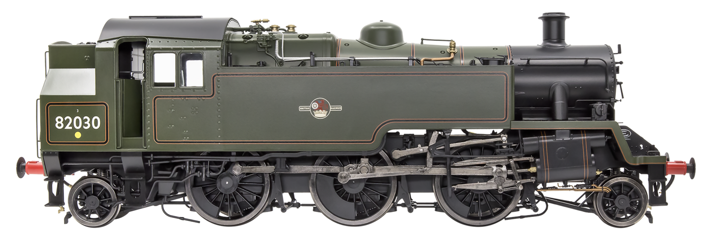 British Railways Standard 3MT 2-6-2T Lined Green Late Crest 82030 - Steam Tank Locomotive