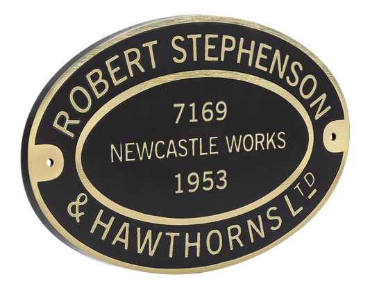 Robert Stephenson & Hawthorns Worksplate Full Size Replica - 7169 Mech Navvies