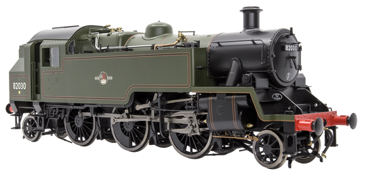 British Railways Standard 3MT 2-6-2T Lined Green Late Crest 82030 - Steam Tank Locomotive