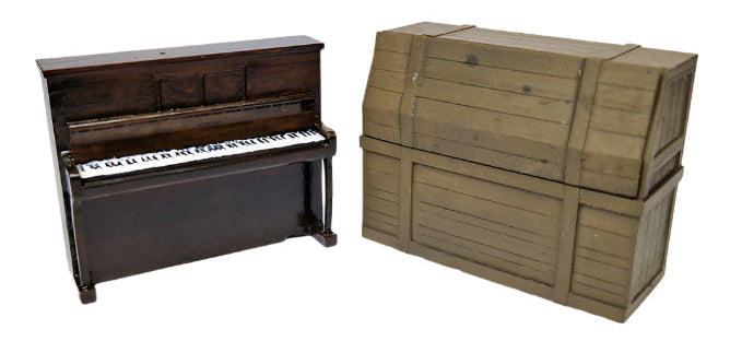 Music Box - Piano & Crate Scale Model - Model Railway/Diorama