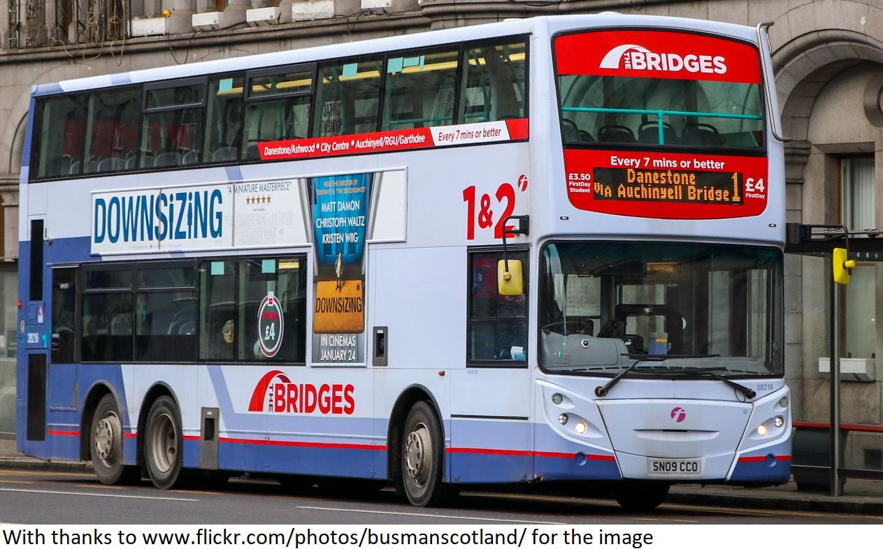 Dennis Trident E500 First Bus - SN09 CCO Aberdeen The Bridges Ft38216 Rt1 Danestone