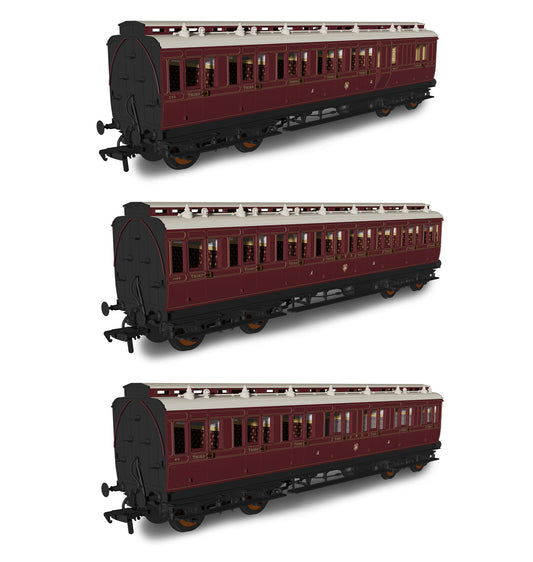 978247 GWR Lined Crimson Lake 'Evolution' Non-Corridor Carriage Pack