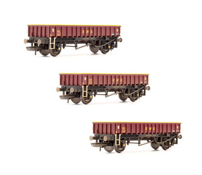 Pre-Owned R6225A Set Of 3 - 2 Axle Box Open Wagons Coalfish (MHA) - Weathered