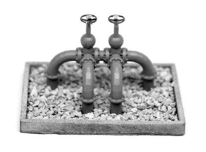 BS5119 Water Taps Pipework Above Ground Pair - UNPAINTED
