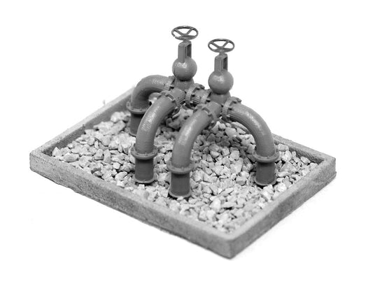 BS5119 Water Taps Pipework Above Ground Pair - UNPAINTED