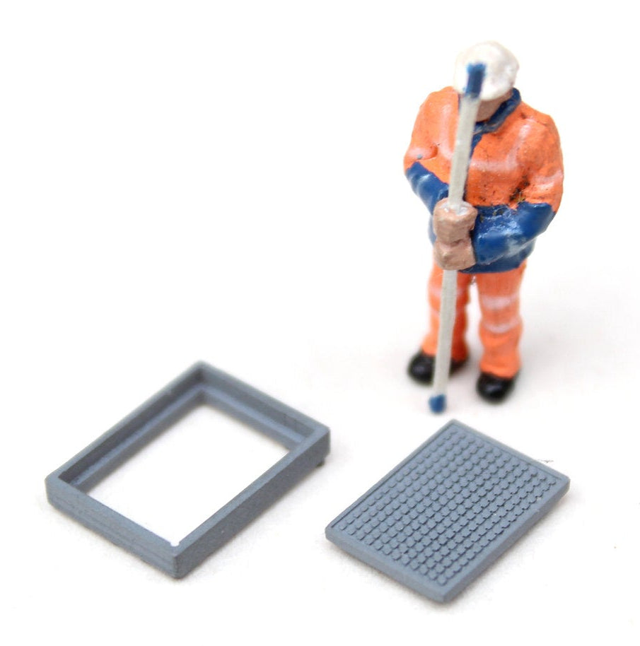 BS5105 Rectangle Manholes - UNPAINTED - Pack of 10