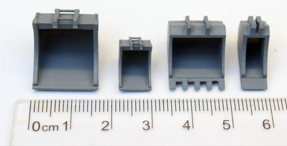 Digger Buckets - UNPAINTED - Pack of 4 1:76 OO Gauge