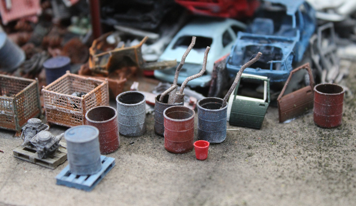 Dented Oil Drums - OPEN - MIXED COLOURS - Pack of 10