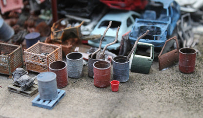 Dented Oil Drums - OPEN - MIXED COLOURS - Pack of 10