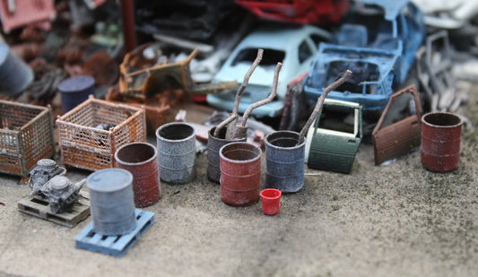 Dented Oil Drums - OPEN - MIXED COLOURS - Pack of 10