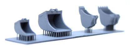 Digger Buckets - UNPAINTED - Pack of 4 1:76 OO Gauge