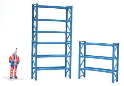 Pallet Racking Warehouse Stores - BLUE - 1:76 OO Gauge