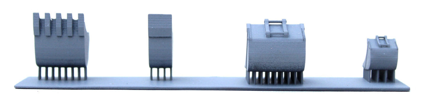 Digger Buckets - UNPAINTED - Pack of 4 1:76 OO Gauge