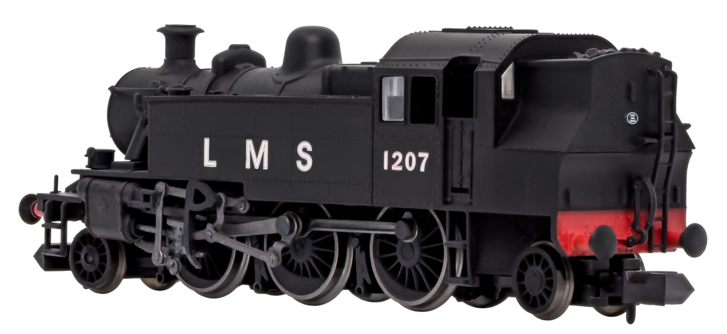 Ivatt 2-6-2T 1207 LMS Unlined Black - DCC Fitted