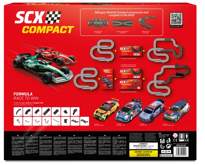 SCXC10510 Compact 1:43 Formula Race to Win 5.6m Race Set
