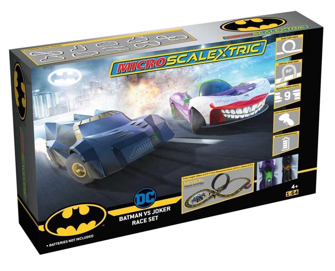 Micro Scalextric Batman vs Joker Set Battery Powered Race Set