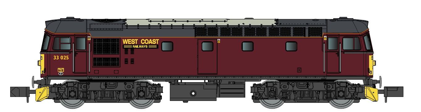 Class 33 025 West Coast Railway Company Diesel Locomotive - DCC Fitted