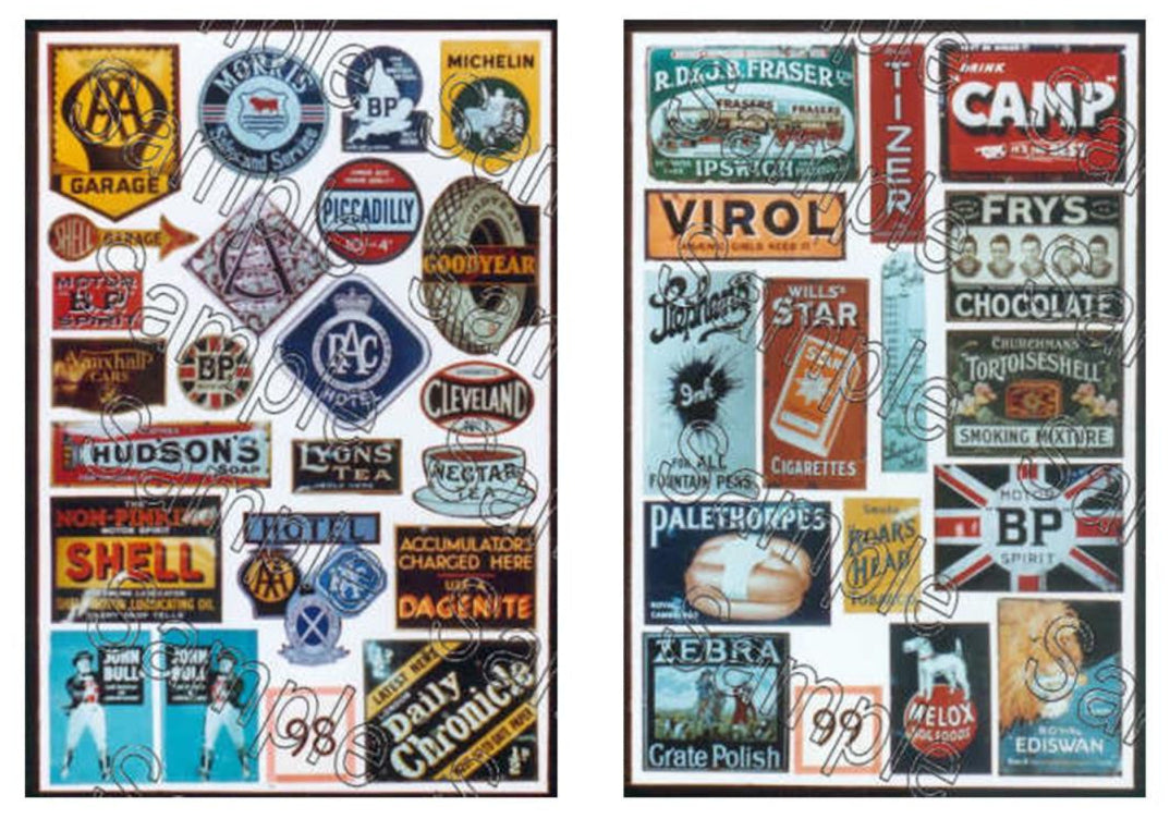 Enamel Adverts Signage Set