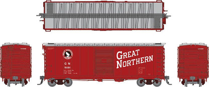 155006A HO GN 40' Boxcar w/ Late IDNE: Great Northern - Vermilion w/ lettering: Single