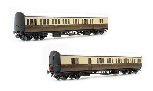 600 Pre-Owned Suburban B 2 Coach Set GWR Bristol Division #16 Chocolate & Cream
