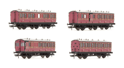 Pre-Owned Hattons Originals Genesis Pack of 4 coaches (4BT, 4T, 6CL, 6BT) in Midland Railway Crimson Lake