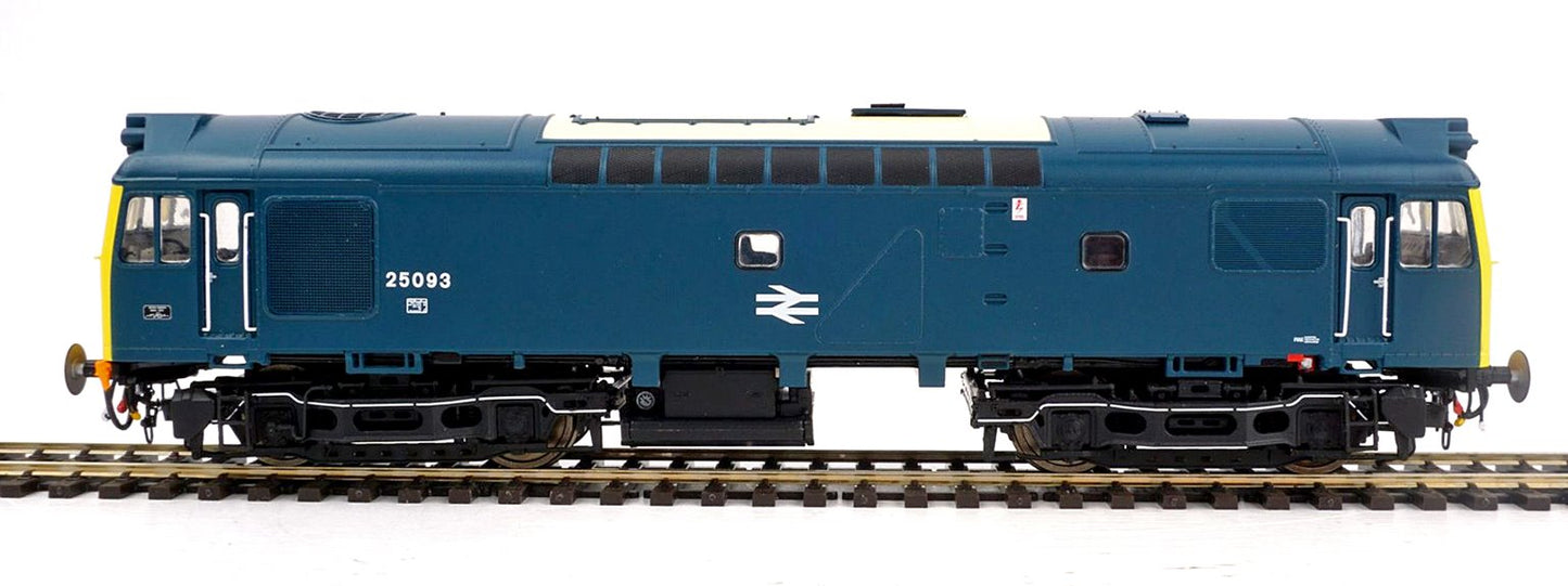 Pre-Owned Class 25 093 (ScR/LMR) BR Rail Blue with bodyside numbers (single, centrally placed double arrows) and domino headcodes Diesel Locomotive