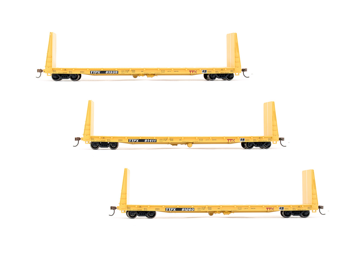Pre-Owned Trailer Train (Red) 60' Bulkhead Flat Cars